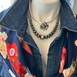 🆕️Elegant TAXCO STERLING Silver Rose Pendant 🌹